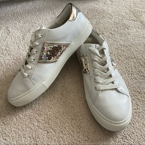 Tory Burch white and gold sneakers